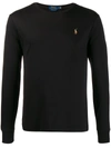 Polo Ralph Lauren Big & Tall Icon Logo Pima Cotton Long Sleeve T-shirt In Black