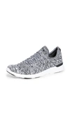 Apl Athletic Propulsion Labs Techloom Breeze Knit Running Shoe In Heather Grey/black/white