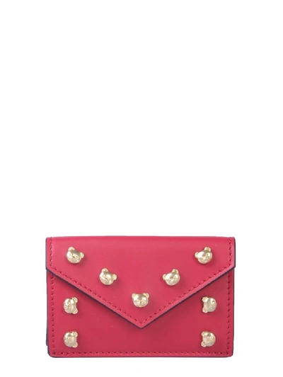 Moschino Leather Wallet In Red