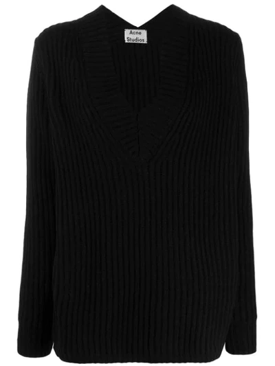 Acne Studios Chunky Pullover In Black Wool