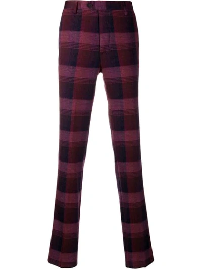 Missoni Checked Slim-fit Trousers In Sm0m3 Purple