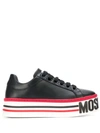 Moschino Logo-embossed Platform Sneakers In Black
