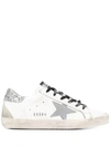 Golden Goose Superstar Snake-print And Glitter Sneakers In White