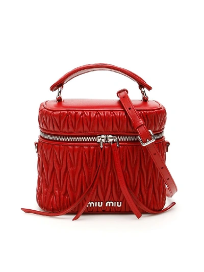 Miu Miu Matelasse' Mini Bag In Red
