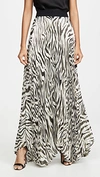 ALICE AND OLIVIA KATZ SUNBURST PLEATED MAXI SKIRT