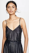 CUSHNIE CAMI TANK WITH SHEER BACK