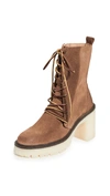 Free People Dylan Lace Up Boots In Taupe