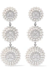 AMRAPALI 18-KARAT WHITE GOLD, PEARL AND DIAMOND EARRINGS