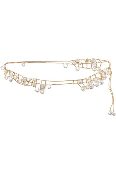 Alighieri Castaway Gold-plated Pearl Belt In White