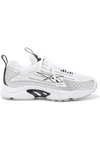 Reebok Dmx Series 2200 Metallic Leather And Mesh Sneakers In White
