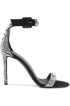 GIUSEPPE ZANOTTI CRYSTAL-EMBELLISHED SUEDE SANDALS