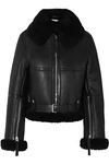 ACNE STUDIOS LEATHER-TRIMMED SHEARLING JACKET