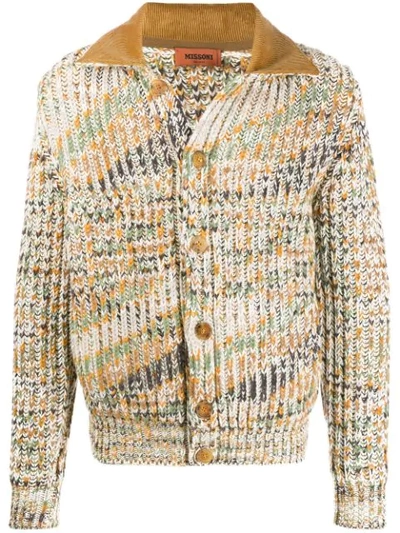 Missoni Corduroy Collar Cardigan - 大地色 In S006c Yellow Green