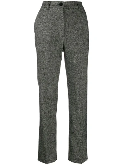 Dolce & Gabbana Tailored Tweed Trousers In Black