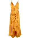 JONATHAN SIMKHAI ASYMMETRIC RUFFLE DRESS