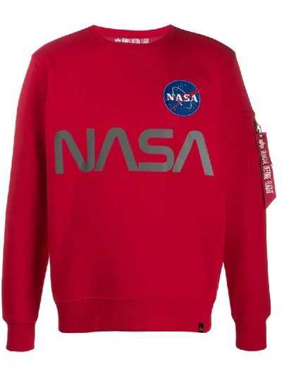 Alpha Industries Nasa Print Sweatshirt - 红色 In Red