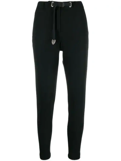 White Sand Cropped Track Pants In Black