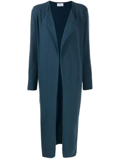 Allude Open Front Cardi-coat In Blue