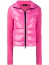 Moncler Stretch Techno & Nylon Down Jacket In Pink