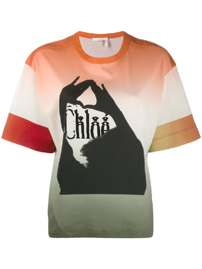 Chloé Graphic Print T-shirt - Rosa In Multi