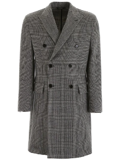 Dolce & Gabbana Prince Of Wales Coat In Grey