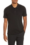 Vince Regular Fit Slub Jersey Polo In Black