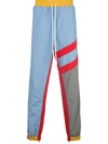 God's Masterful Children Striped Track Trousers In Blue