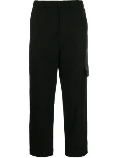 Kenzo Elastic Waist Straight Trousers In Black