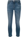 PINKO FADED SKINNY CROPPED JEANS