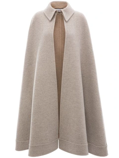Jw Anderson Wool And Cashmere-blend Cape In Light Gray