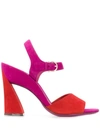 Ferragamo Sculpted Heel Sandals In Red