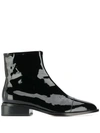 CLERGERIE PATENT LEATHER ANKLE BOOTS