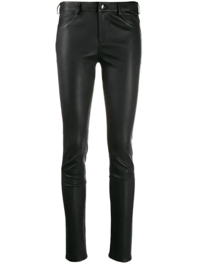 Arma Leather Skinny Trousers In Black