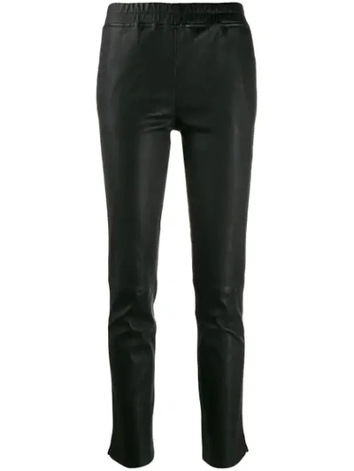 Arma Leather Skinny Cropped Trousers In Black