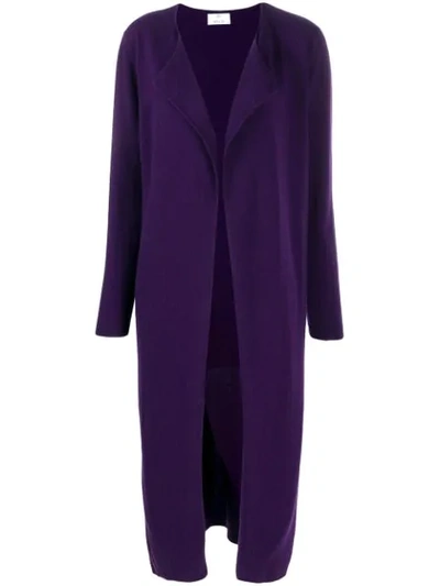 Allude Open Front Cardi-coat In Purple