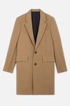 Ami Alexandre Mattiussi Lined Two Buttons Coat In Brown
