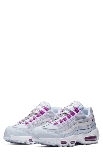 Nike Air Max 95 Running Shoe In Football Grey/ Violet/ White