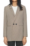 Anine Bing Madeleine Checked Blazer In Mustard Plaid