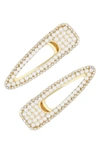 ETTIKA 2-PACK IMITATION PEARL & CRYSTAL HAIR CLIPS,HR150.PRL.CLR.IG