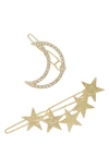 ETTIKA CELESTIAL SET OF 2 BARRETTES,HR025.CLR.IG