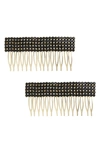 Ettika 2-pack Large Crystal Hair Comb In Black