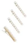 Ettika 4-pack Imitation Pearl Hair Pins In Gold