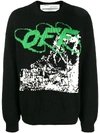 Off-white Ruined Factory Crewneck Sweater In Black