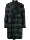 Z ZEGNA PLAID DOUBLE-BREASTED COAT