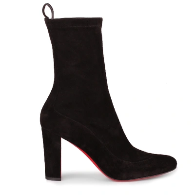 Christian Louboutin Gena 85 Black Suede Stretch Boot