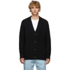 Acne Studios Black Wool Relaxed Kabelo Cardigan In All Black