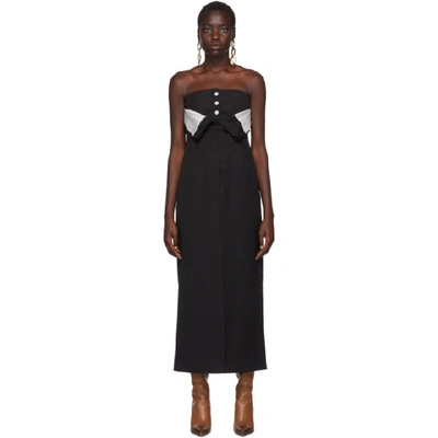 Acne Studios Strapless Tuxedo Dress Black