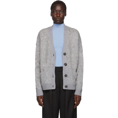 Acne Studios Rives Mohair Cold Grey Melange In Mohair-blend Cardigan