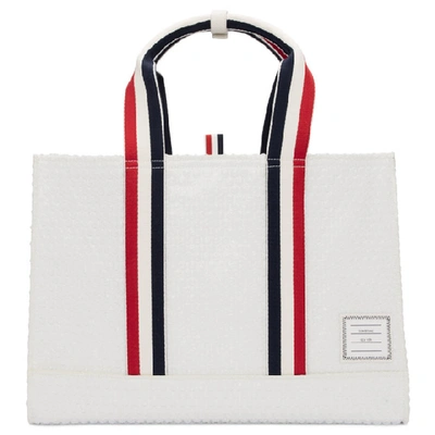Thom Browne East-west Bubble Wrap Tote Bag In White In White 100