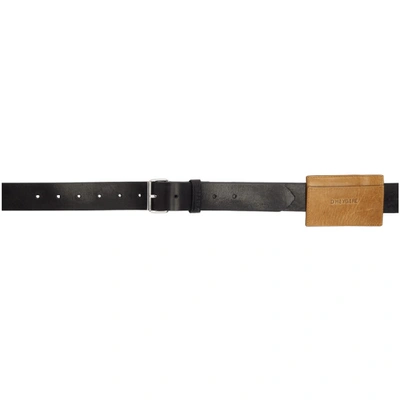 Dheygere Black And Tan Jeans Belt In Blackcamel